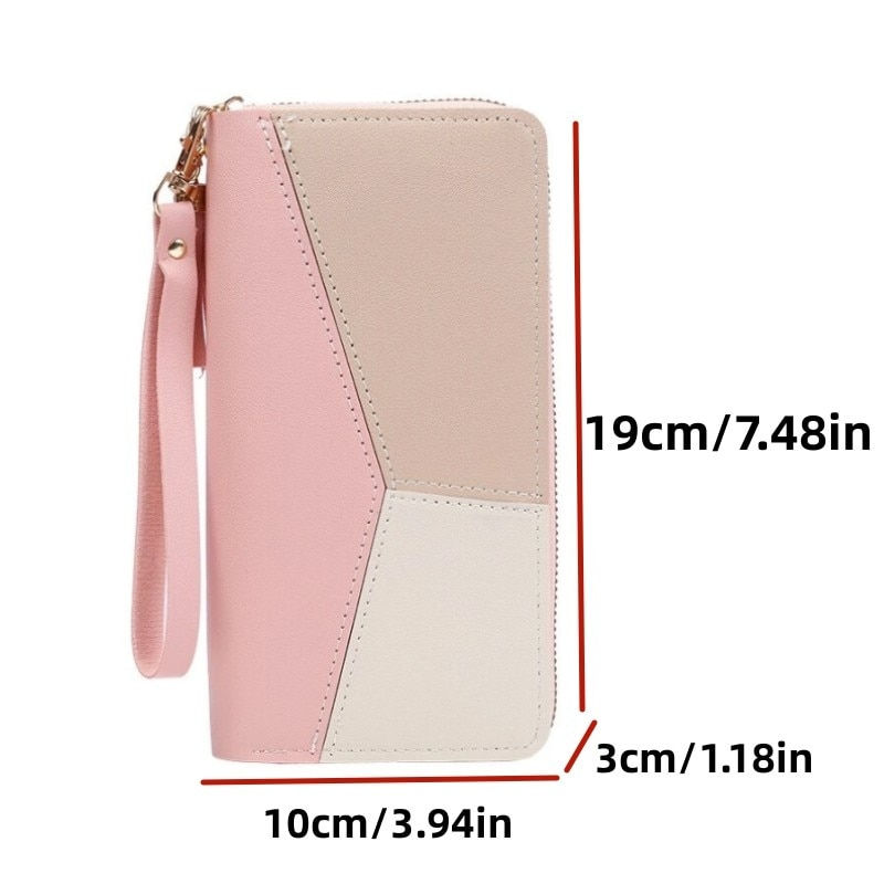 Thumbnail: Fashion Zipper Wallet Ladies Long Wallet Tote Bag Coin Card Holder PU Leather W
