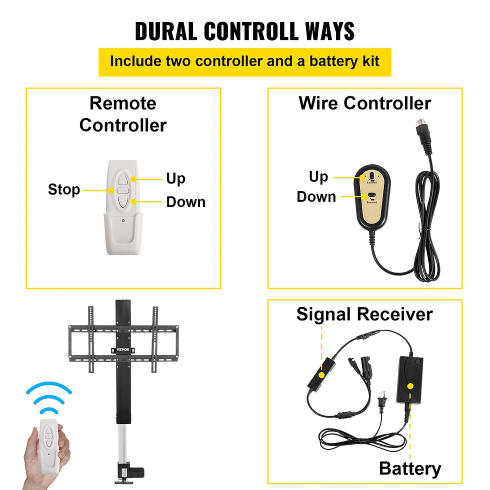 Thumbnail: VEVOR Remote TV Lift Motorized Cabinet TV Mount Bracket Electric Actuator