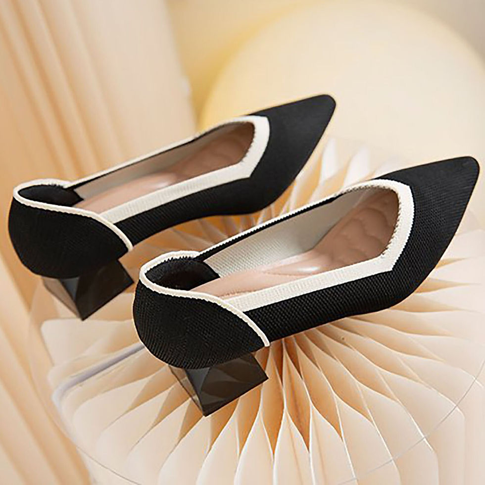 Thumbnail: Fashion Spring Pointed Summer Heels For Women Dressy Breathable Thick Heel Squa