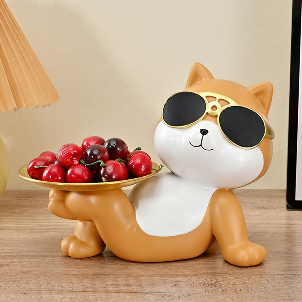 Miniatúra: Resin Cat/Dog Statue Living Room Decor Decorative Tray Sculpture Table Ornament