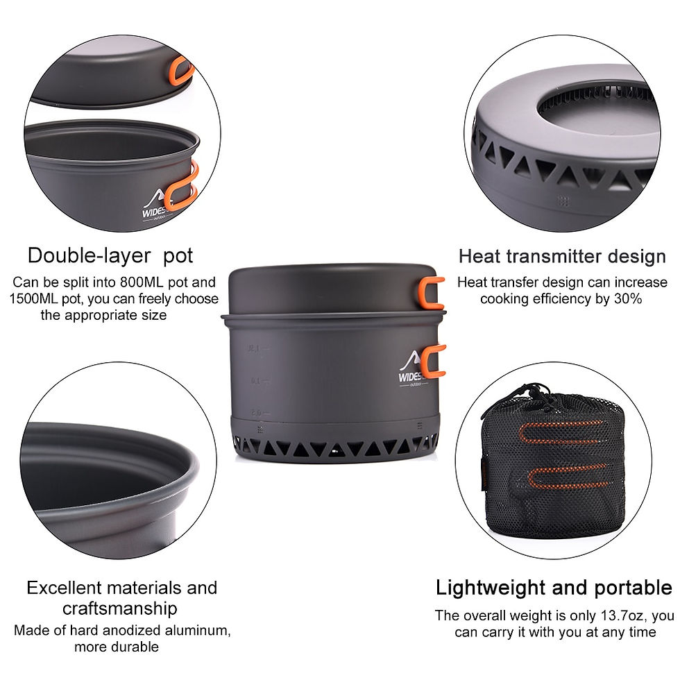 Miniatura: Widesea Camping 1.3L 2.3L Cookware Outdoor Cooking Set Heat Cooker Travel Table