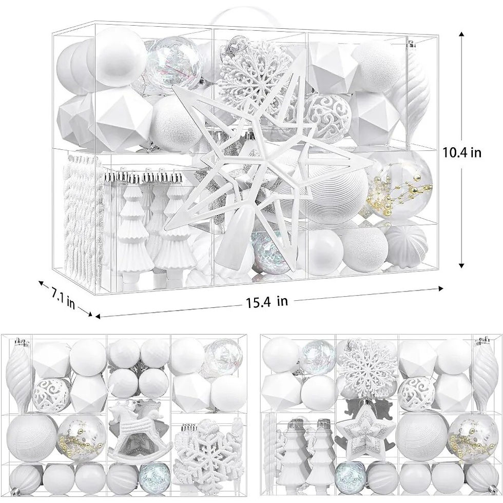 Thumbnail: White Christmas 2024 100pcs Christmas Balls Ornaments Set Festoon New Year's Ev