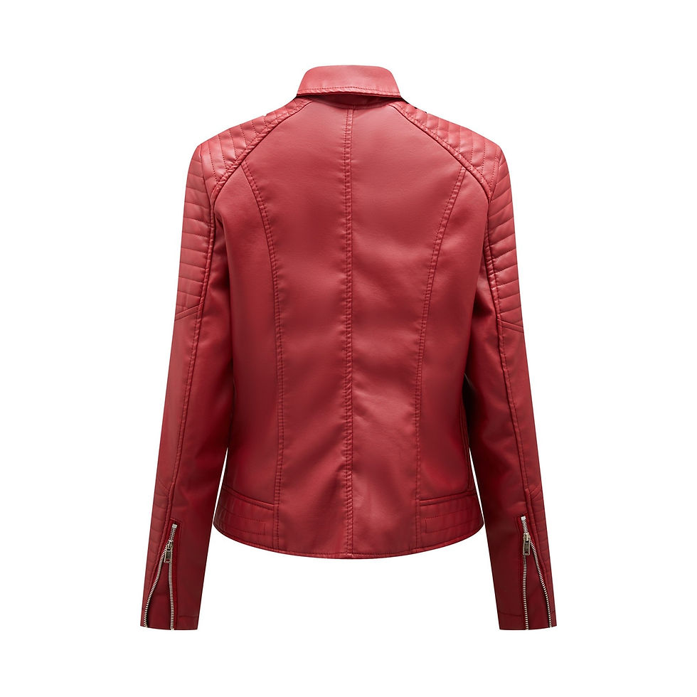 サムネイル： Women Dress Jackets Women's Casual Jacket Solid Faux Leather Pocket Baseball Mo