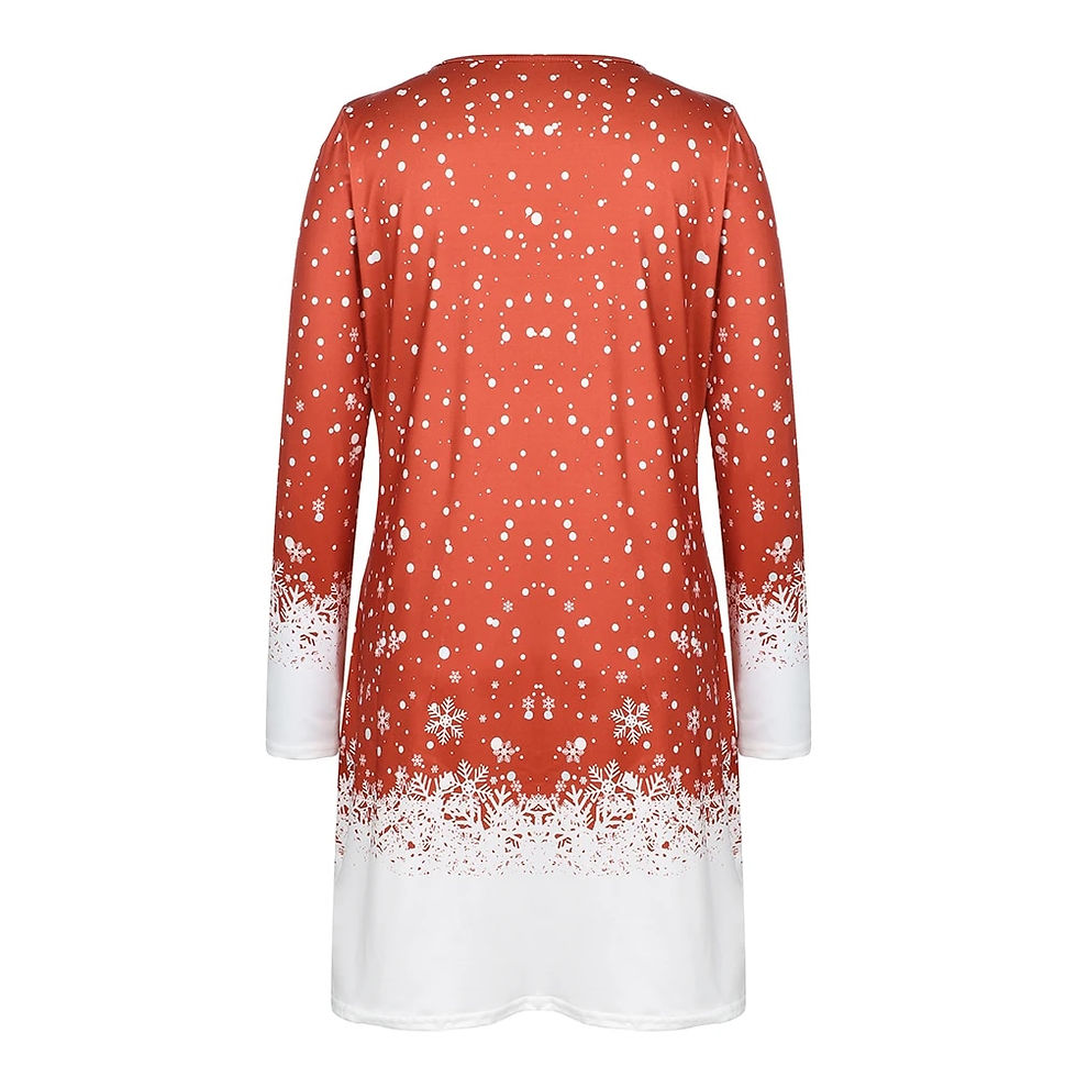 Thumbnail: Cartoon Elk Dress Women Cute Christmas Snowflake Evening Sexy Dress Winter Shor