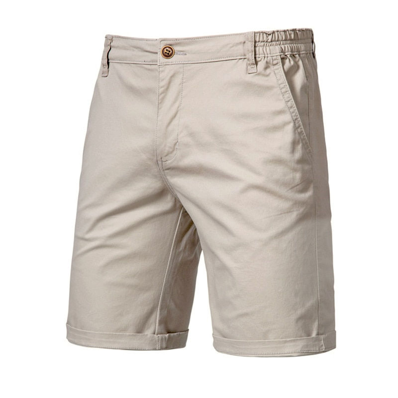 Thumbnail: 2021 New Summer 100% Cotton Solid Shorts Men High Quality Casual Business Socia