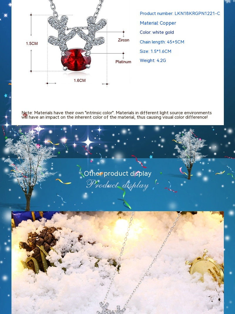 Thumbnail: Women's Alloy Necklace Christmas Stockings Accessories