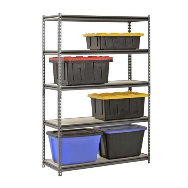 Thumbnail: Muscle Rack 5-Shelf Silver Steel Heavy Duty Storage Rack Freestanding Garage