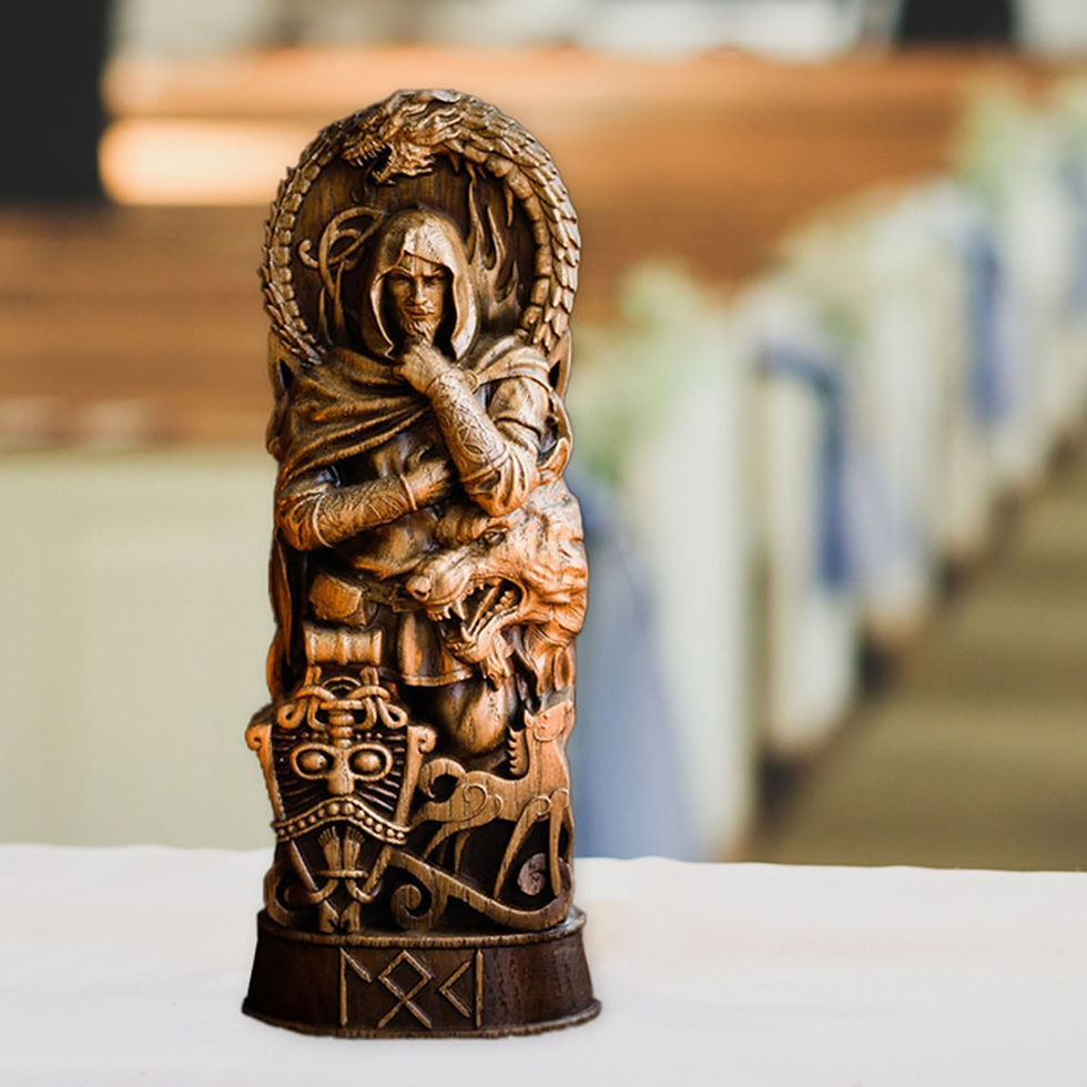 Miniaturebillede: Freyja Statue Freya Norse Gods Carving Altar Heathen Asatru Viking God Goddes S