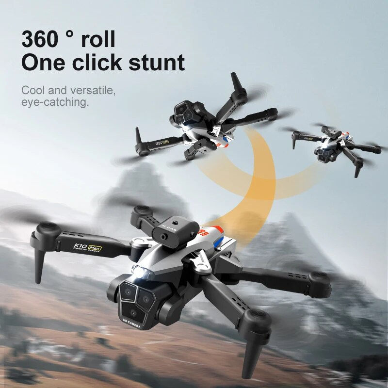 Thumbnail: New K10 Max RC Drone HD Triple Camera Optical Flow Positioning Obstacle Avoidan