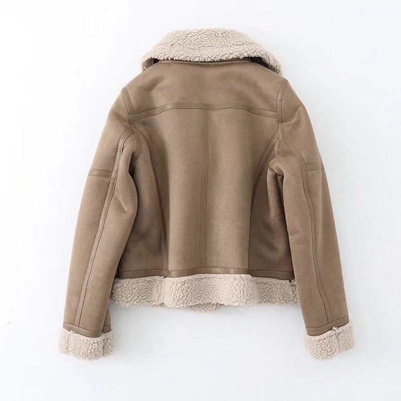 Thumbnail: Fleece Autumn And Winter Suede Fur Jacket Motorcycle