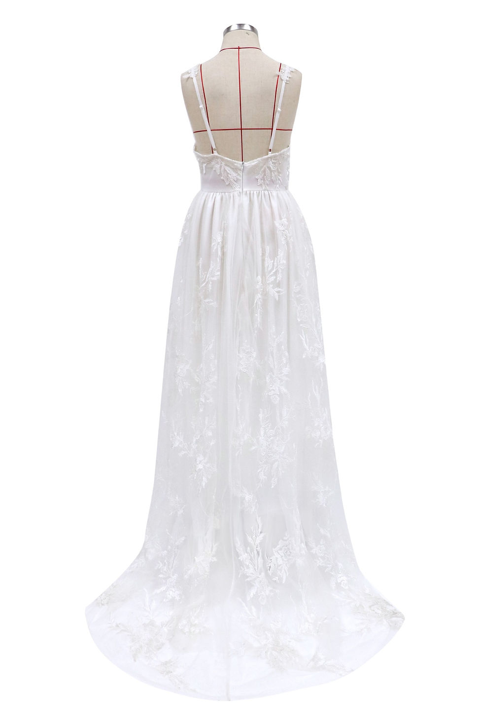 縮圖：Bride Wedding Dress Hot Selling Sexy New Lace Deep V Strap Wedding Evening Dress