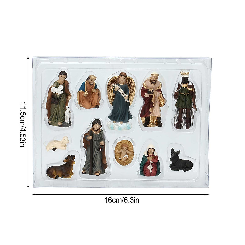 Thumbnail: Resin Religious Nativity Figurine Manger Group Little Baby Jesus Baby Doll Chri