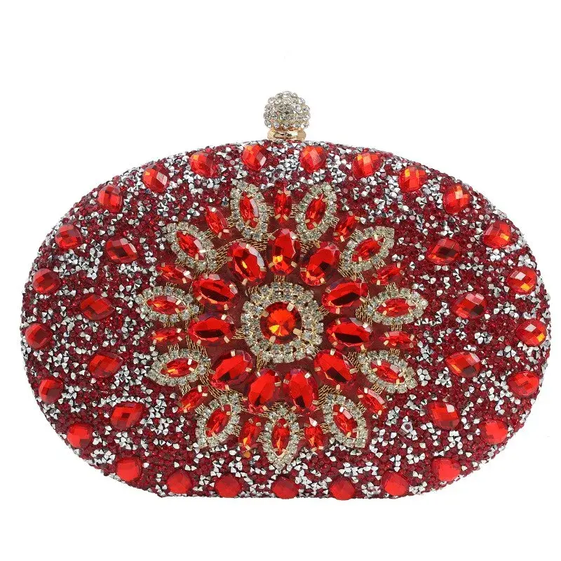 Thumbnail: Women Dinner Bag Fashion New Sunflower Inlaid Diamond Banquet Hand Bag Dress Ev