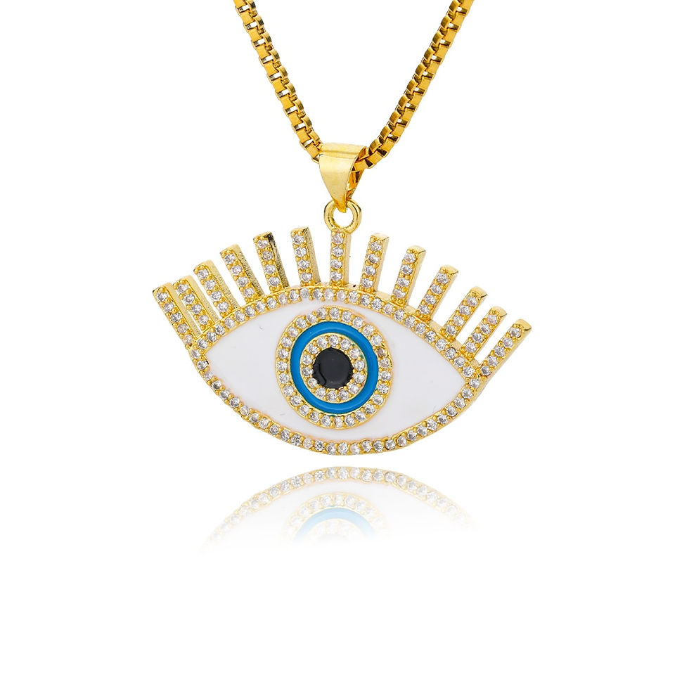 Miniatură: Fashion Evil Eye Pendants Necklaces for Women 2022 Goth Stainless Steel Choker