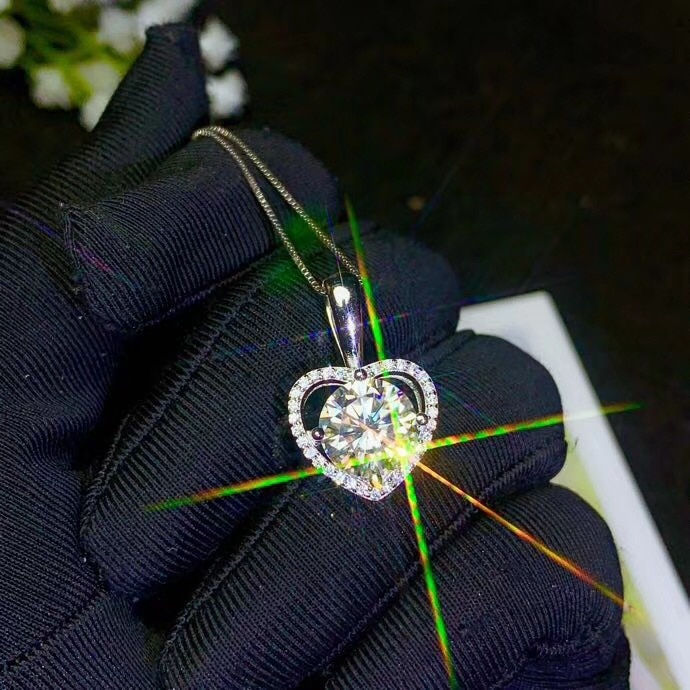 Thumbnail: Usps Shipping Real Moissanite Necklace for Women, 1 Carat Gemstone Fine