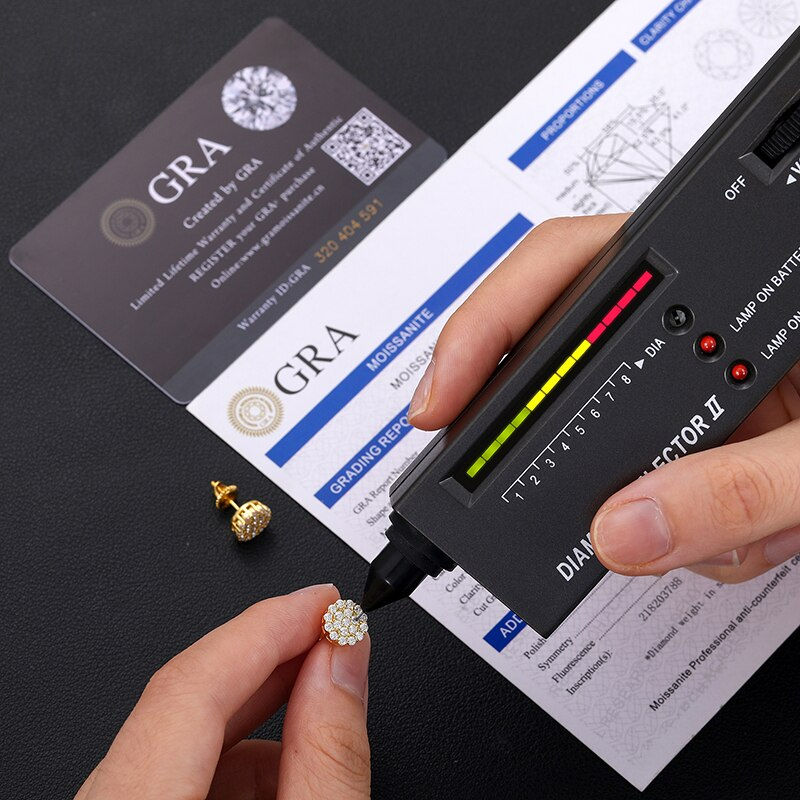 Thumbnail: Real Moissanite Earrings For Women 100% 925 Sterling Silver Elegant Flower Shap