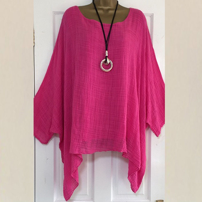 Miniatura: Plus Size Women T-shirts Solid Sloose T-shirt O Neck Long Sleeve Tee Tops Ladie