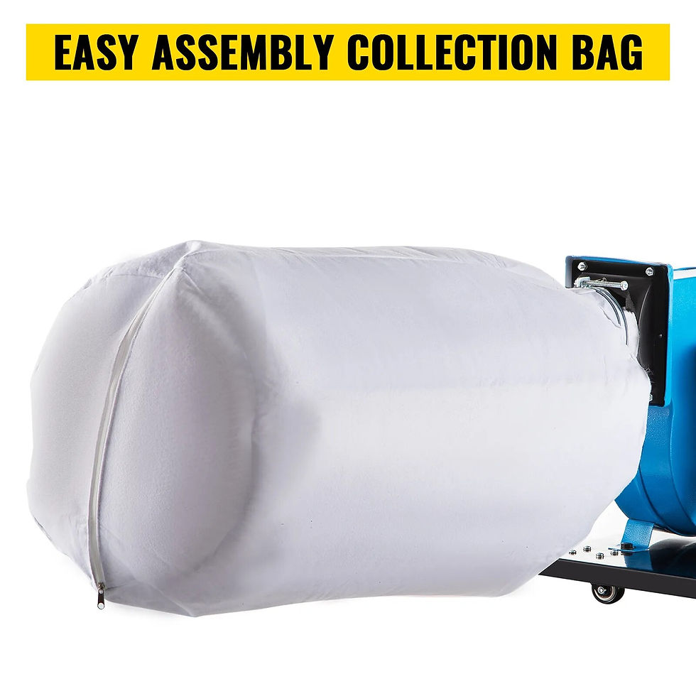 Thumbnail: VEVOR Industrial Portable Mountable/Wheeled Dust Collector 1HP 15Gallon 537CFM