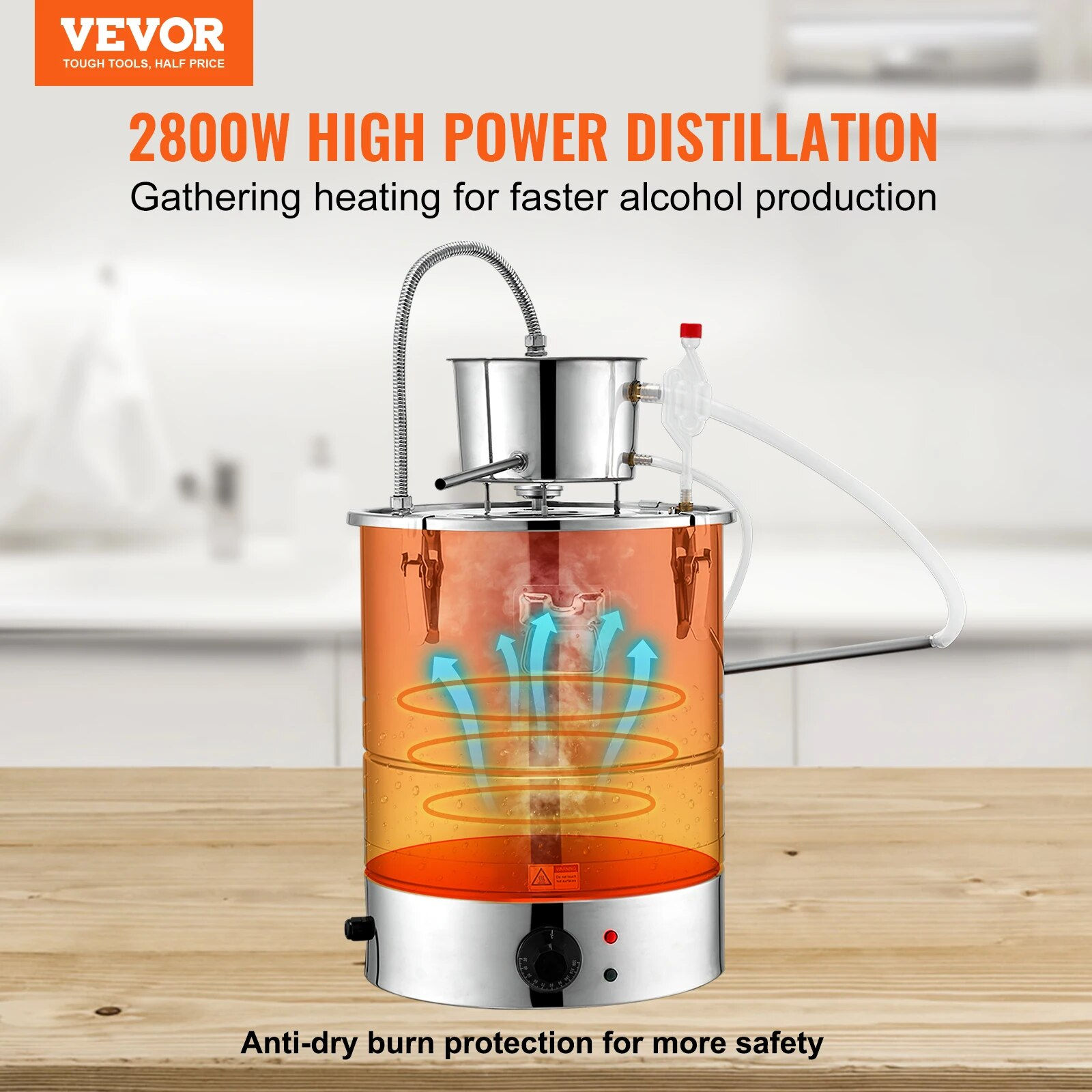 VEVOR 30/50L Stainless Steel Alcohol Distiller Alcohol Still Essential Oil Brew