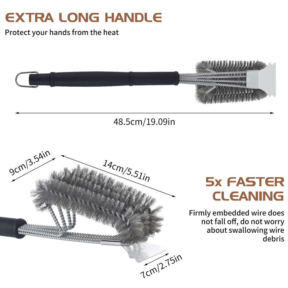 섬네일: Stainless Steel Grill Brush with Scraper, 19 in Grill Brush for Outdoor Grill, 