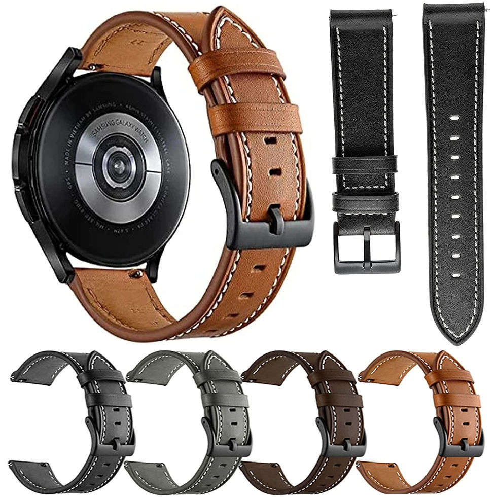 Thumbnail: 20 22mm Leather Watch Straps For Xiaomi Color 2 MI Watch S1/Pro Active Wristban