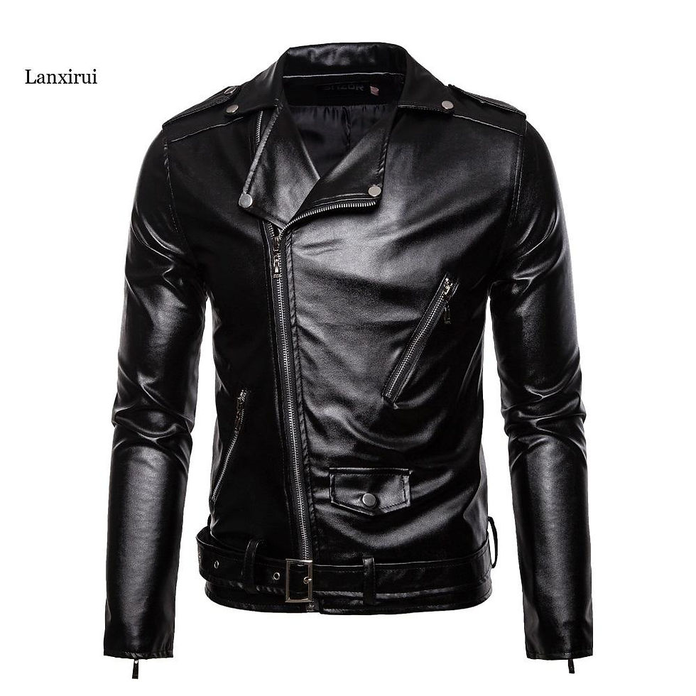 Thumbnail: Autumn Winter Men Leather Jacket New Men's Fashion Moto & Biker PU Leather Jack