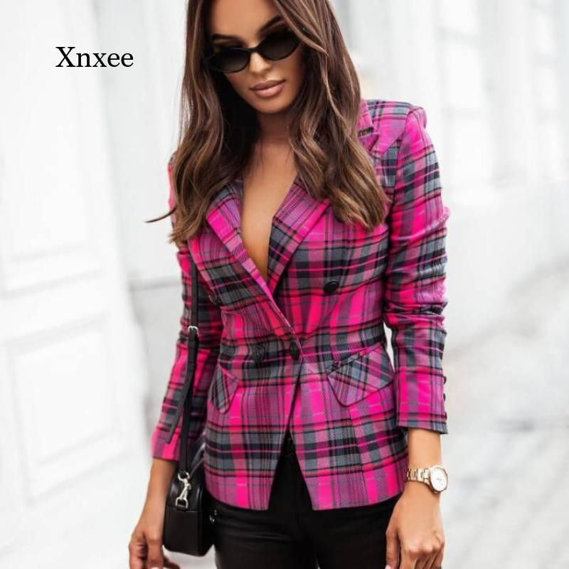 Thumbnail: 2021 New Plaid Suit Jacket Spring and Autumn Suit Women's Retro Tweed Suit Jack