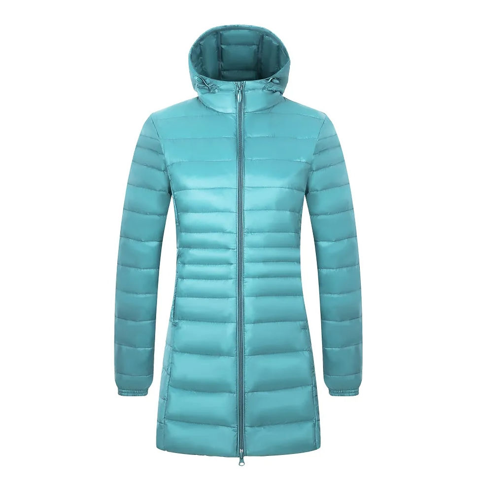 Thumbnail: Ladies Long Warm Down Coat with Portable Storage Bag Women Light Down Jacket Wo