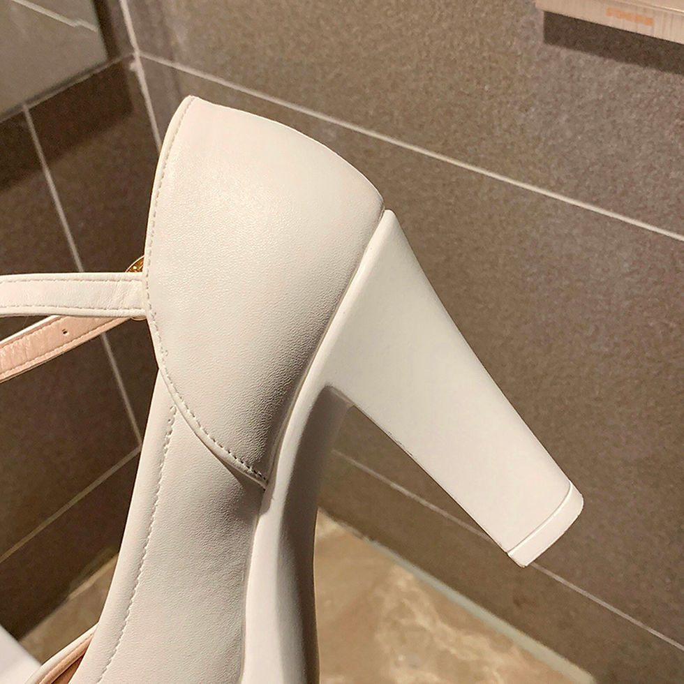Thumbnail: Fashion Ladies High Heels Female Pumps Women Pointed Toe Breathable Buckle