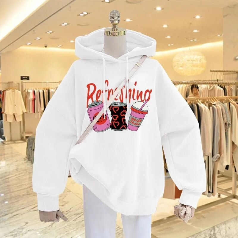Sīktēls: New Hot-selling Autumn and Winter Women's Clothing Cotton Pattern Cartoon Soda