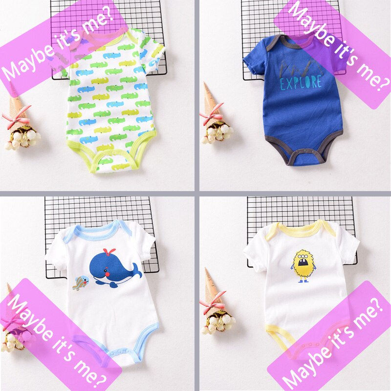 Thumbnail: 1-2 Pieces Baby Bodysuit For Newborns Summer Baby Romper Girl/Boy Clothes 0-12M