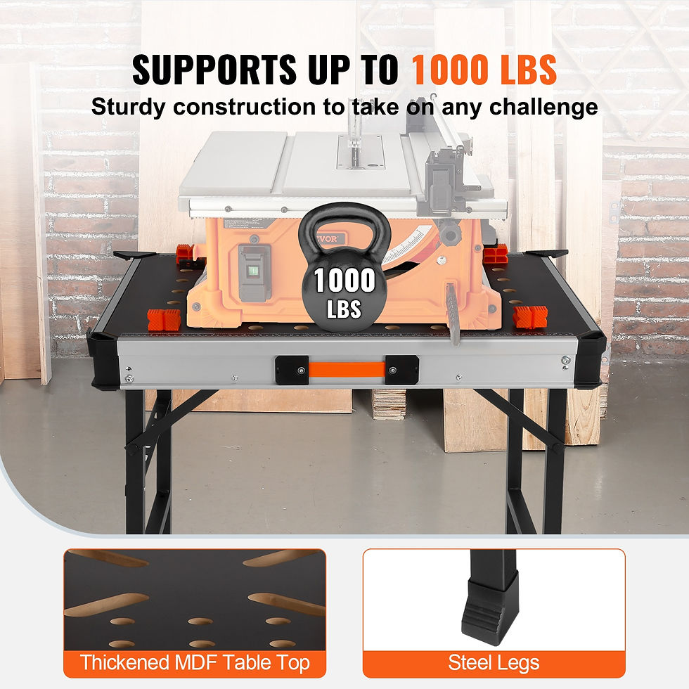 Thumbnail: VEVOR Folding Work Table 1000LBS Load Capacity Multifuctional Portable Workbenc