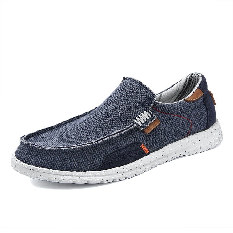 Miniaturebillede: Summer Breathable Canvas Shoes Men Loafers Slip On Light Sneakers Comfty Casual
