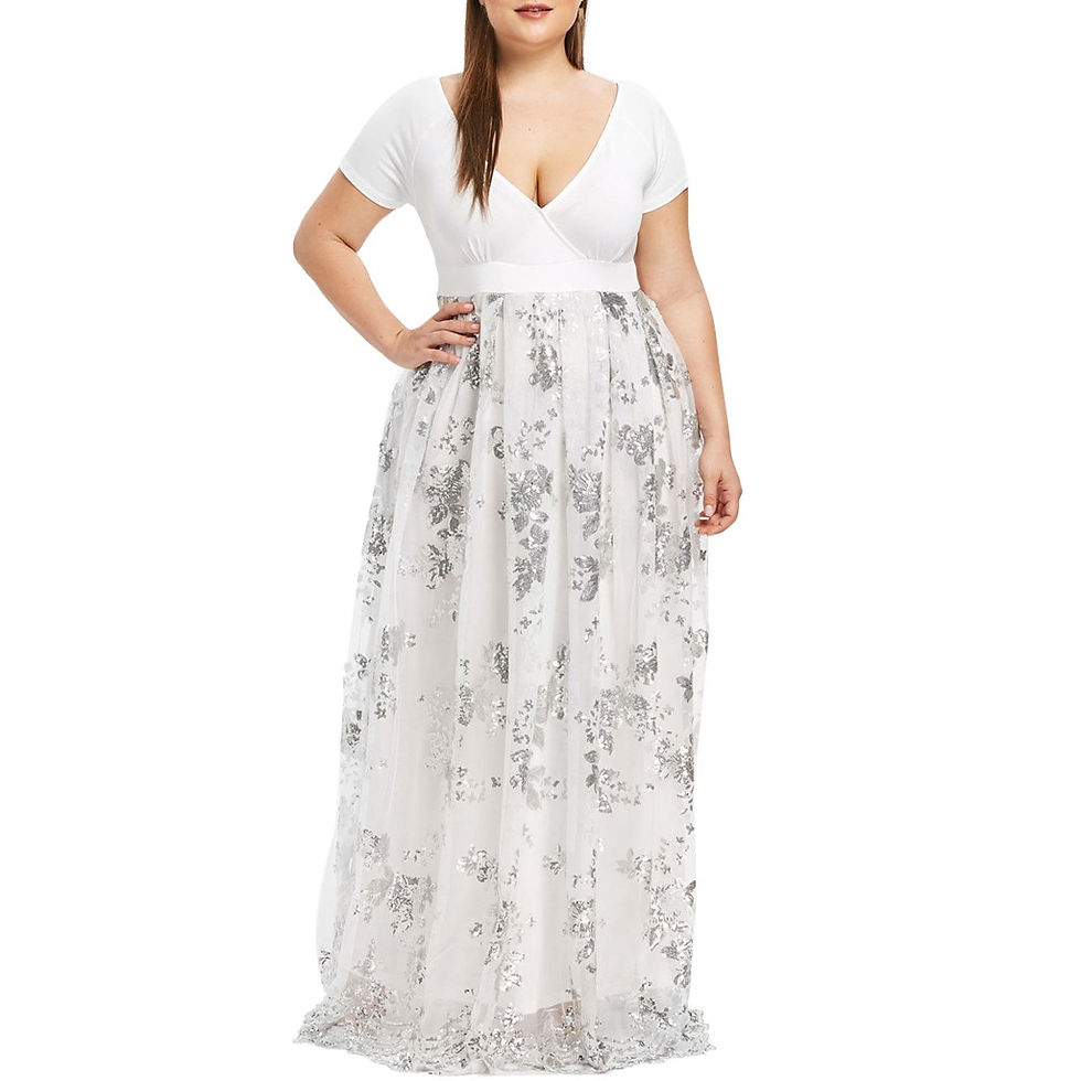 Thumbnail: New Maxi Dresses For Women Plus Size Bohemian Beach Summer Sundress V-Neck Shor