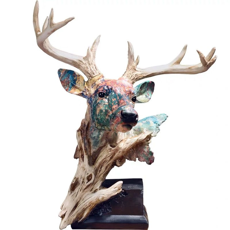 Nordic ornament decoration resin simulation deer head statue home office