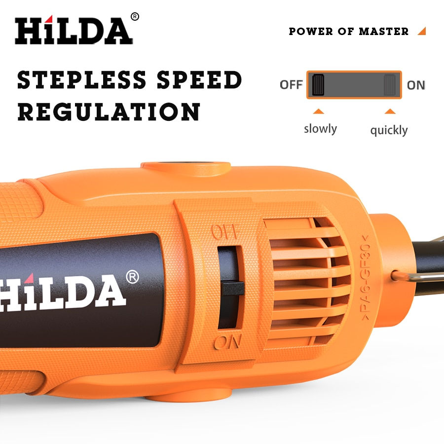 Thumbnail: HILDA Electric Mini Drill Grinder Engraving Pen Mini Drill Electric Rotary Tool