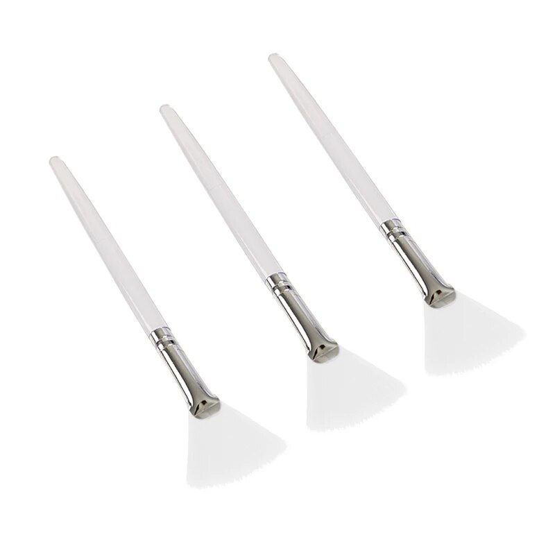 Miniaturebillede: 3pcs Practical Facial Brushes Fan Makeup Brushes Soft Portable Mask Brushes Cos