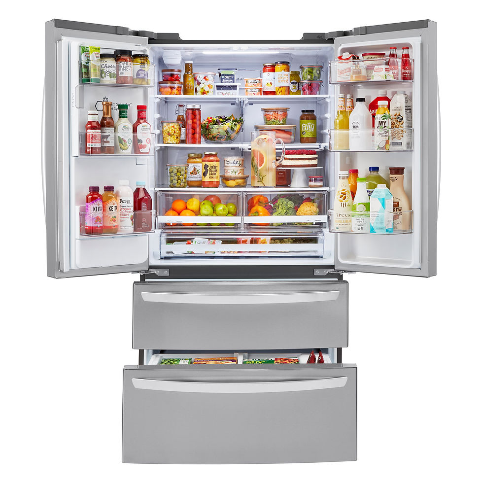 Thumbnail: LG 22 cu. ft. Smart Counter Depth 4-Door Double Freezer Refrigerator