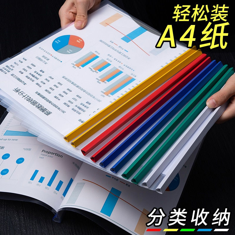 Thumbnail: 10 Pieces Color Transparent Draw Rod Folder File Report Resume Folder Thickened