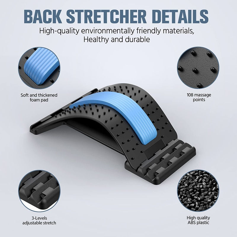 Miniatiūra: Back Stretcher Magnetotherapy Multi-Level Adjustable Massager Waist Neck Fitnes