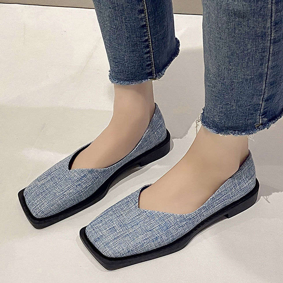 Thumbnail: 2022 Spring New Comfortable Ladies Flat Shoes Personality Square Toe Shallow