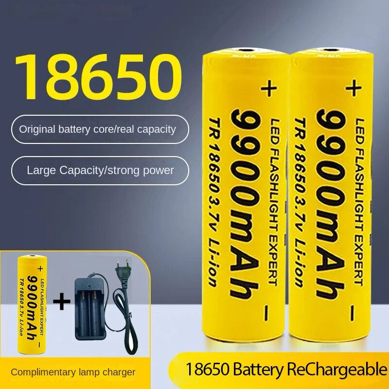 18650 Battery Rechargeable Battery 3.7V 18650 9900Mah Capacity Li-Ion Chargeabl
