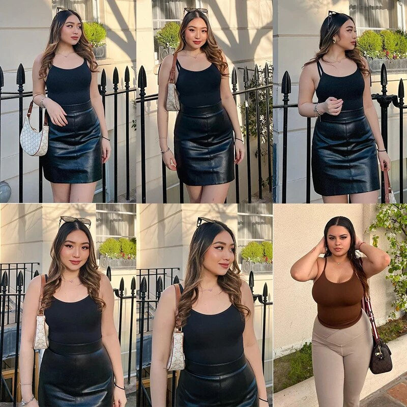 Miniatyrbild: Plus Size Tummy Control Shapewear Top Women Sleeveless Scoop Neck Slim Fit Cami