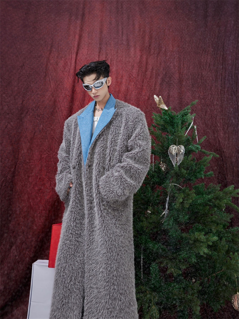 Miniatura: Men's Mink-proof Long Fur Coat