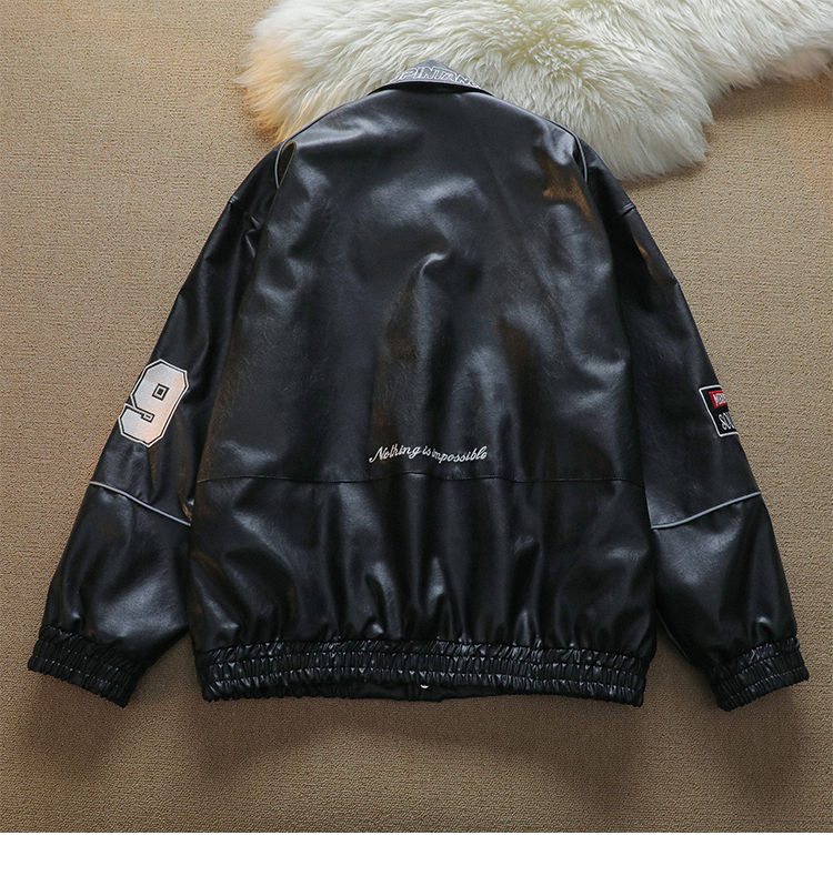 Minijatura: Men's American-style PU Leather Pilot Jacket Baseball Uniform