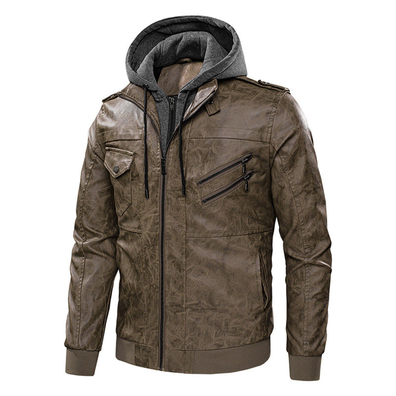 Men Casual PU Leather Jackets leather Motorcycle Jacket Club Bomber chaqueta Ma