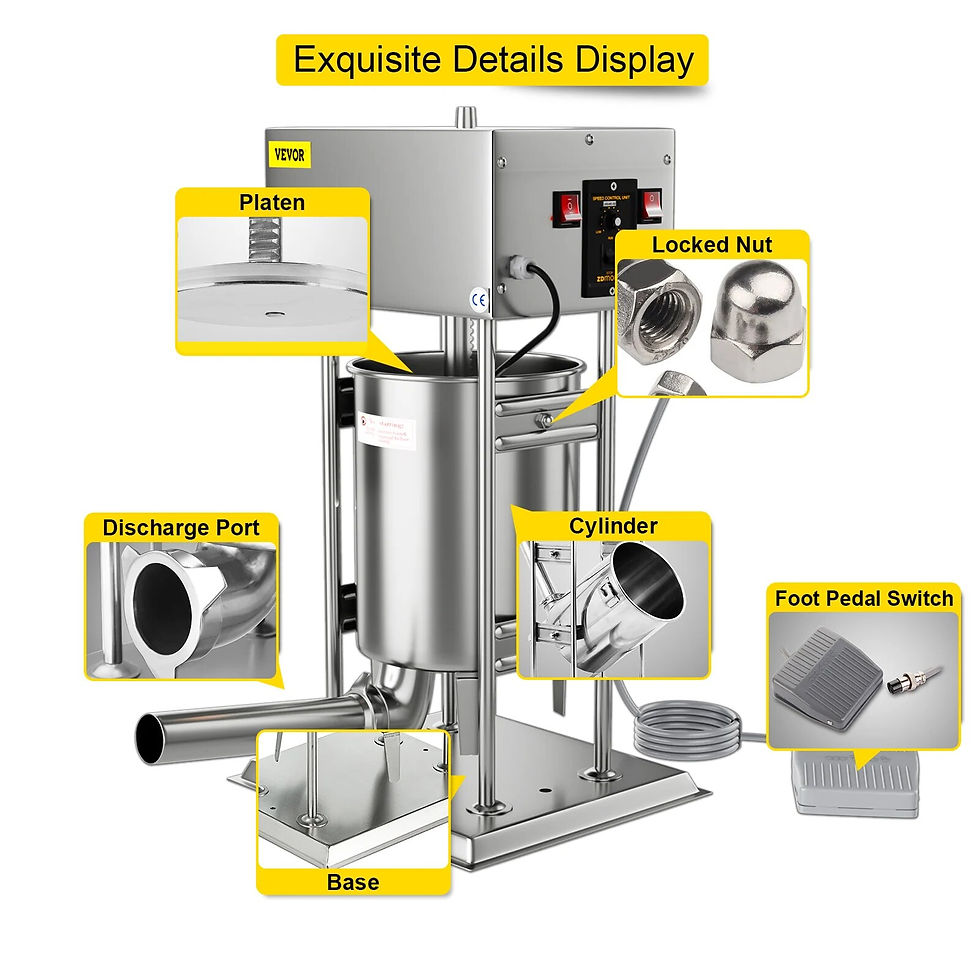 Thumbnail: VEVOR 10-30L Vertical Sausage Stuffer Automatic Filling Machine Food Processors