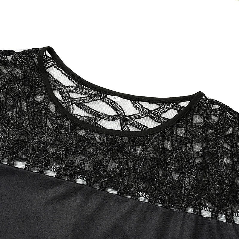 Pikkukuva: Women's Plus Size Curve Bodycon Dress Print Round Neck 3/4 Sleeve Spring Summer