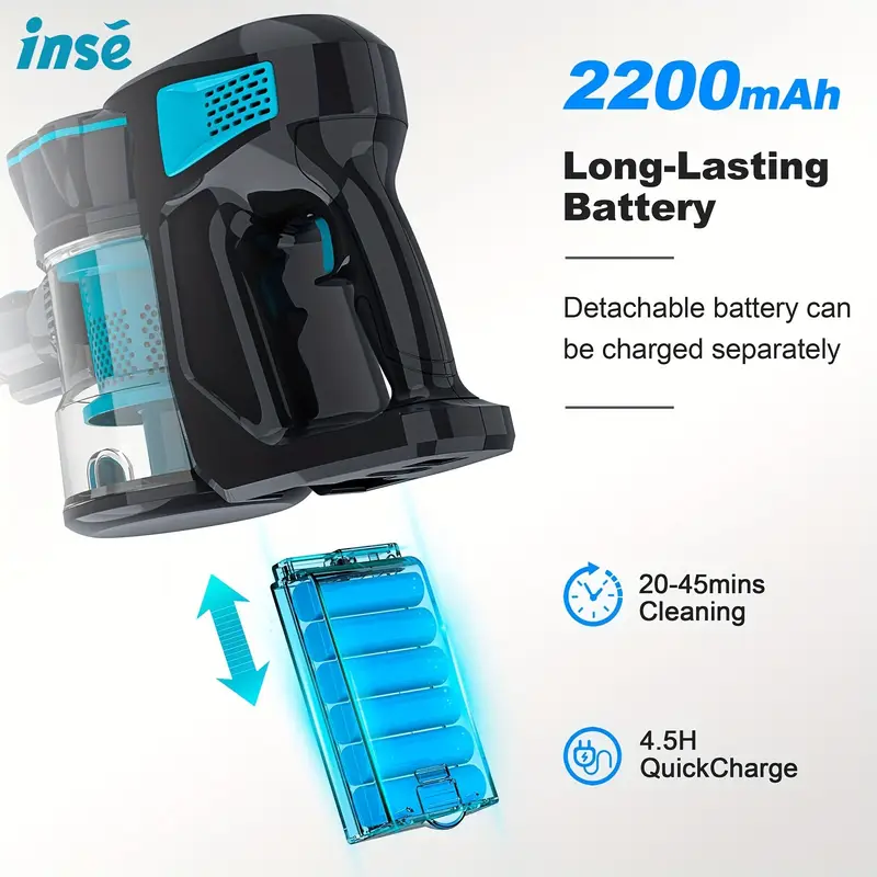 Thumbnail: INSE V770 20KPa Cordless Vacuum Cleaner 6-in-1 Cordless Stick Vacuum Up to 45mi