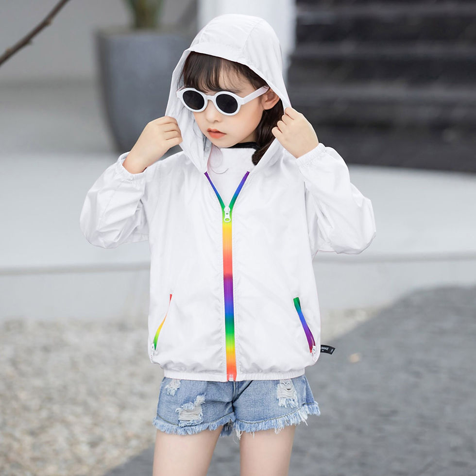 Thumbnail: Baby Boys Girls Sunscreen Jackets Soild Colour Hooded Toddler Outerwear Zipper